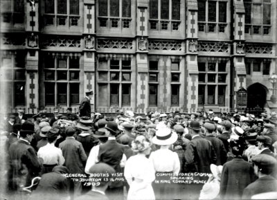 1909 August 13th & 14th General Booth 's visit to Burton with Commisssioner Elijah Cadman speaking in King Edward Place