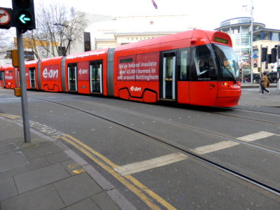 206 (2014 Bombardier Incentros AT65 leaving Theatre Royal