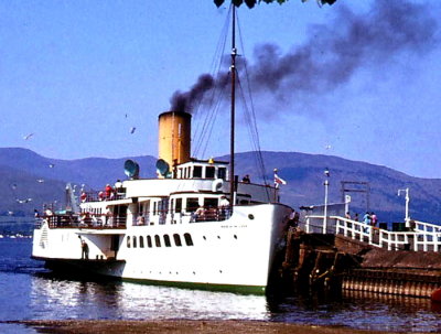 CALEDONIAN STEAM PACKET - P.S. MAID OF THE LOCH @ Balloch Pier Loch Lomond.