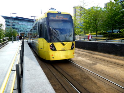 3071 (2016) Bombardier M5000 Flexity Swift @ Media City - Arriving