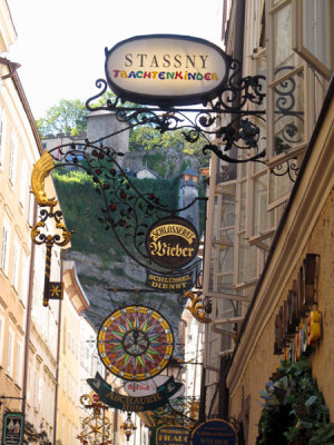 Colorful Iron Signs in Salzburg