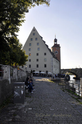 River Walk to the Salt Warehouse and Stone Bridge