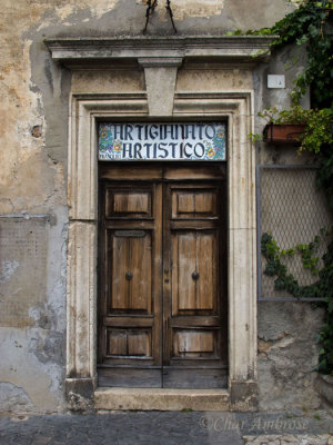 Wooden Door in Orvieto, Italy