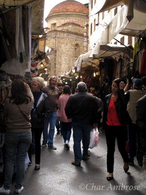 Shoppers at San Lorenzo Market Stalls
