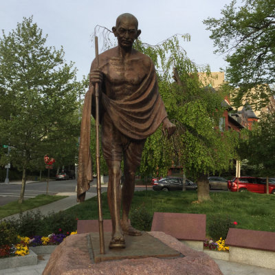Mahatma Gandhi in front of the Indian Embassy 