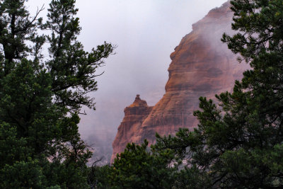 misty red rock country