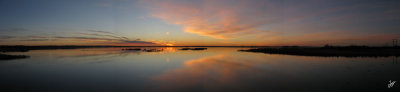 Big Lake Panorama Sunset - Canon G9 Four image Panorama