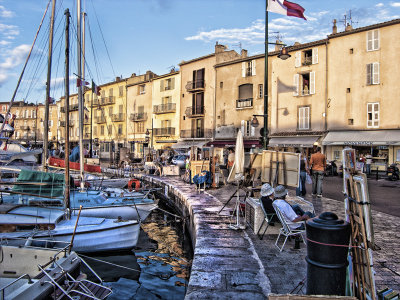 St Tropez Harbour at sunset