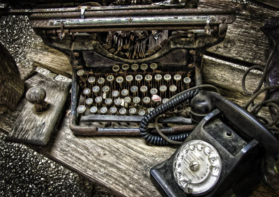 Typewriter and Phone 