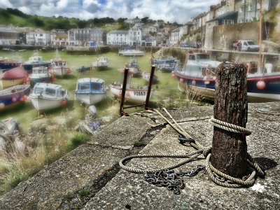 Harbour wall, post and ladder