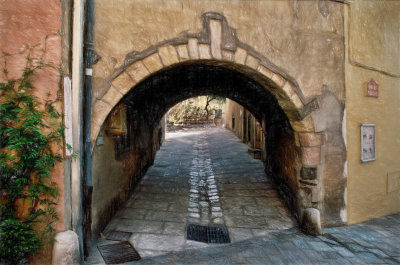 Bench through Arch