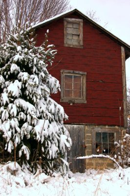 Old Barns in the foothills of North Carolina after a Snow {Barry Towe Photography}
