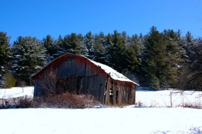 Old Barns in the foothills of North Carolina after a Snow {Barry Towe Photography}
