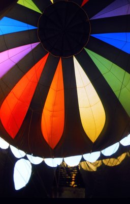 Gilroy Balloon Flight looking inside hot air balloon
