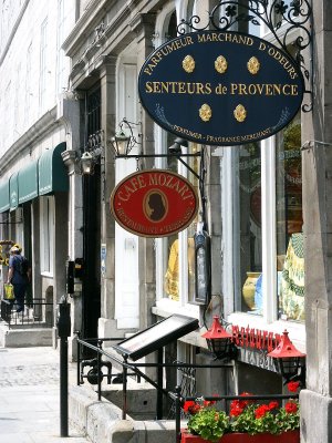 Montreal, Cafe Mozart and Parfumeur Marchand D'odeurs.JPG