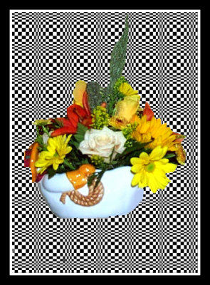 Artistic_Psychodelic florist flower display