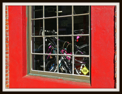 Artistic_Bikes In The Window
