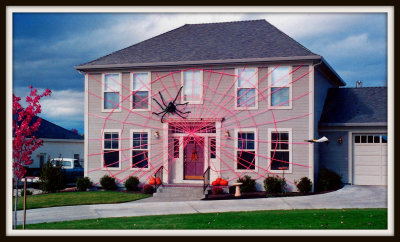 Greystone House decorated for Halloween