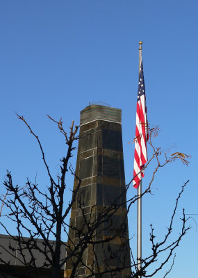 Obelisk and American Flag in front of RVMC