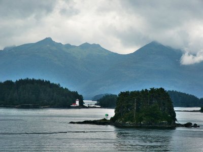 Inner Island passage with lighthouse