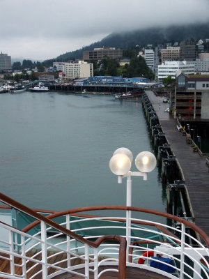Our ships docked view of Juneau