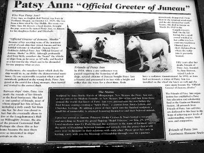 Patsy Ann memorial dog sign