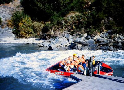 New Zealand Queenstown Shotover Jet Docking Maneuver