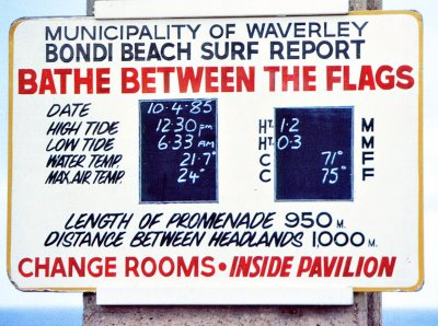 Sydney Bondi Beach Sign