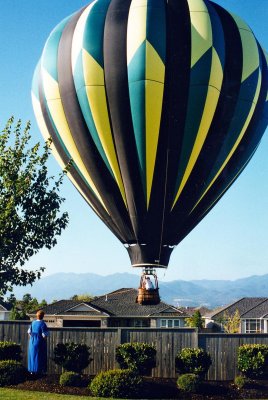 Hot air Balloon in backyard