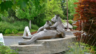 Lioness and Cubs Sculpture