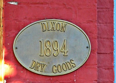 Dixon Dry Goods 1894 store sign