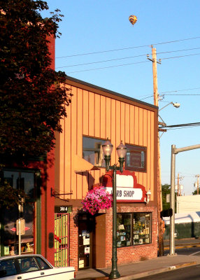Herb Shop with balloon over store