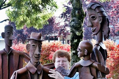 Iron family  sculptures and Lucille
