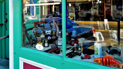 Old Time Barbershop Window Display