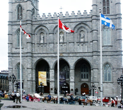 Montreal Notre Dame Cathedral exterior closeup