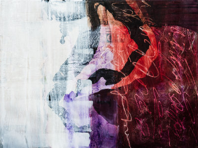 Acrylics, collage on canvas