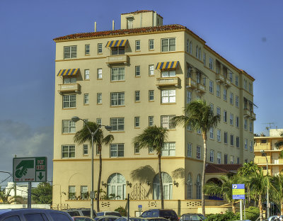 This photo of a building in South Miami Beach appeals to me but I'm not sure why. Processed as an HDR image.