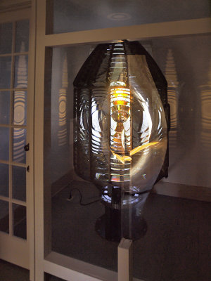 A fresnel lens on display in the Pointe Aux Barques LH museum 