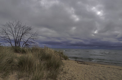Stormy weather forecast on Lake Huron.
