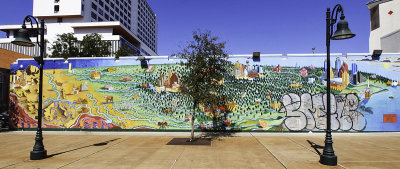 The Tejas Mural defaced by Graffitti-2013