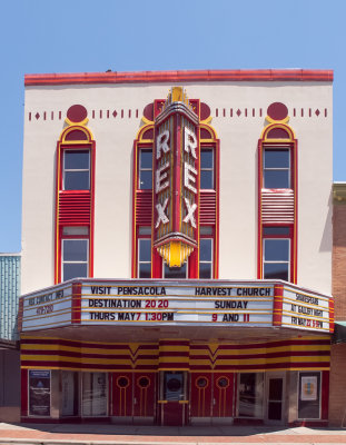 This fine example of an Art Deco theatre was found in Pensacola, FL