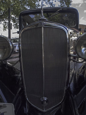 1935 Chevy grill close-up