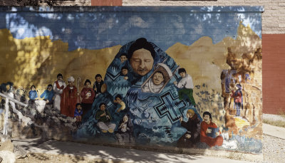 This mural is located next to St Mary Church. 