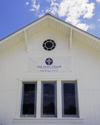 Oak Grove church facade detail