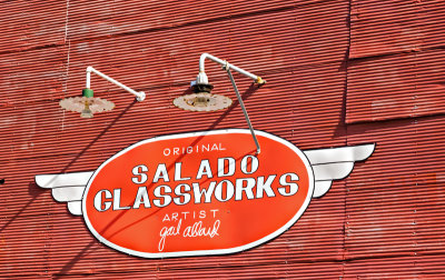 The glassworks sign.