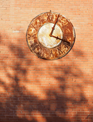 Old clock and shadows