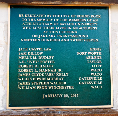 The Mays street bridge dedication plaque