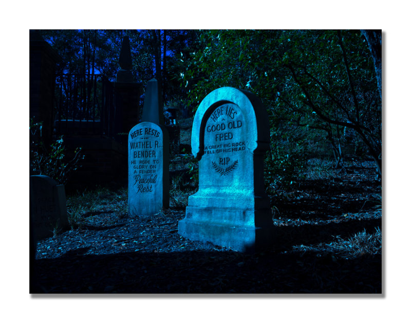 Moonlit Grave Stones At The Haunted Mansion