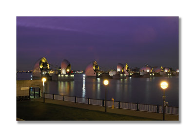Thames Barrier At Night