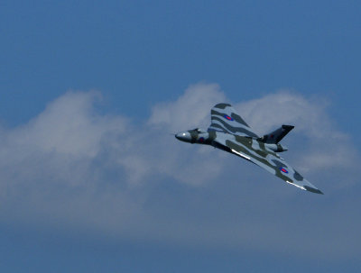 XH558 With the only cloud in the sky!